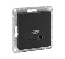 Механизм розетки USB-С, быстрая, чёрная Эпика EKF  UP1-SOB-USBCF  EKF