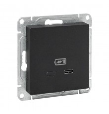 Механизм розетки USB-С, быстрая, чёрная Эпика EKF  UP1-SOB-USBCF  EKF