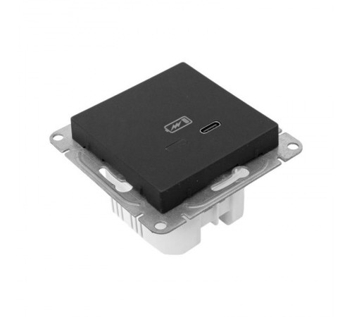 Механизм розетки USB-С, быстрая, чёрная Эпика EKF  UP1-SOB-USBCF  EKF