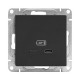 Механизм розетки USB-С, быстрая, чёрная Эпика EKF  UP1-SOB-USBCF  EKF