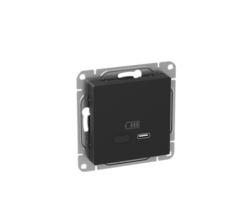 Механизм розетки USB-С, быстрая, чёрная Эпика EKF  UP1-SOB-USBCF  EKF