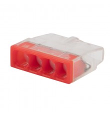 Клемма 4-проводная с пастой 0.5-2.5мм2 одножильный СМК 2273-244 прозрачная  07-3218  Rexant