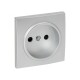 Валенсия лицевая панель розетки 1-местной б/з 10 А сталь с защ. штор. EKF PROxima   ESR10-L-022-30   EKF