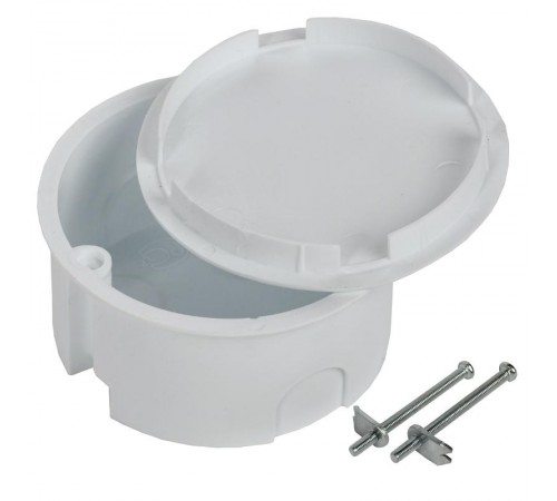 Коробка распределительная с/у 80х40 КМ41024 металлические лапки, с крышкой (для полых стен)  UKG01-080-040-000-M  IEK