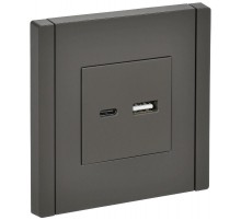 FORTE&PIANO Розетка USB A+C 3,1А FP350 серый  FP-U22-D31-K03  IEK