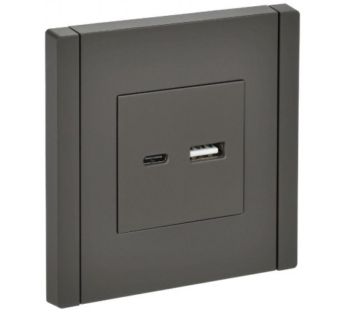 FORTE&PIANO Розетка USB A+C 3,1А FP350 серый  FP-U22-D31-K03  IEK
