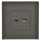 FORTE&PIANO Розетка USB A+C 3,1А FP350 серый  FP-U22-D31-K03  IEK
