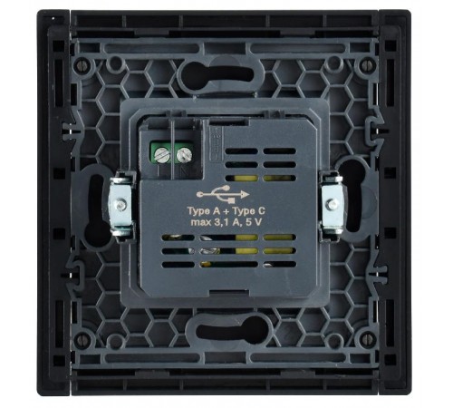 FORTE&PIANO Розетка USB A+C 3,1А FP350 серый  FP-U22-D31-K03  IEK