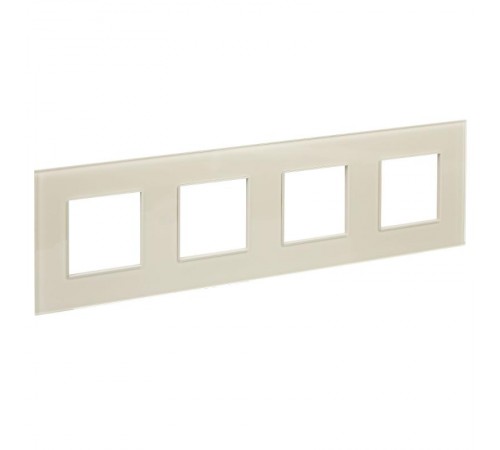 SKANDY Рамка 4-местная SK-F24B стекло беж.   SK-M42-G-K10  IEK