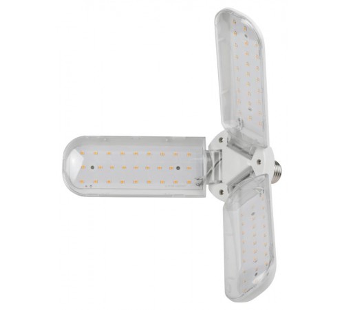 Фитолампа для растений светодиодная FITO-24W-Ra90-E27-FOLD 3-х лепестковая полного спектра 24 Вт Е27  Б0057285  ЭРА