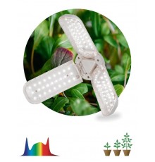 Фитолампа для растений светодиодная FITO-24W-Ra90-E27-FOLD 3-х лепестковая полного спектра 24 Вт Е27  Б0057285  ЭРА