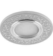 Светильник точечный встраиваемый под лампу, с LED подсветкой CD951 15LED*2835 SMD 4000K, MR16 50W G5.3, белый матовый, хром  29713  FERON