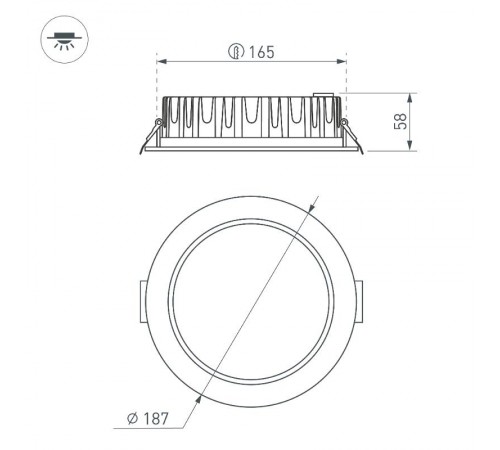 Светодиодный светильник LTD-187WH-FROST-21W Day White 110deg (Arlight, IP44 Металл, 3 года)  021496  Arlight