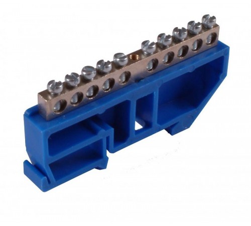 Шина _N_ 63.10.DIN.эконом Шина "N" на 10 присоединений латунь без покрытия63А на изоляторе под DIN-рейку  Шина _N_ 63.10.DIN.эконом  HEGEL