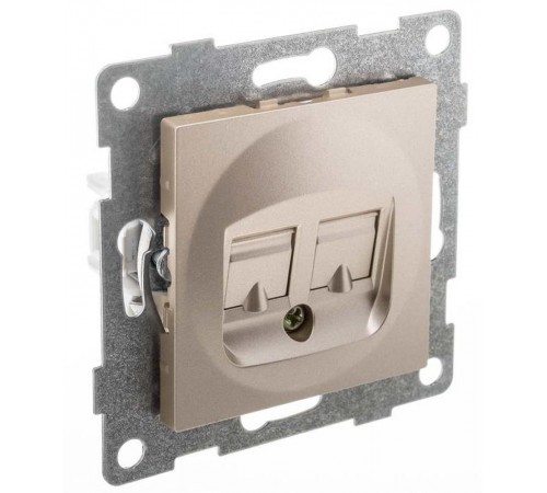 Ugra Розетка компьютерная RJ45, двойная, СУ, шампань  С11К2-027  GUSI Electric