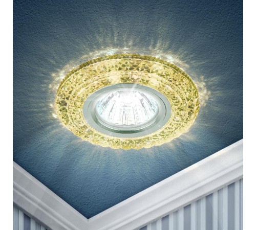 Светильник точечный встраиваемый под лампу DK LD3 MR16 50Вт GU5.3 желтый с подсветкой  Б0028092  ЭРА