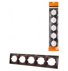 Рамка 5-ти постовая горизонтальная шоколад "Лама"  SQ1815-0537  TDM