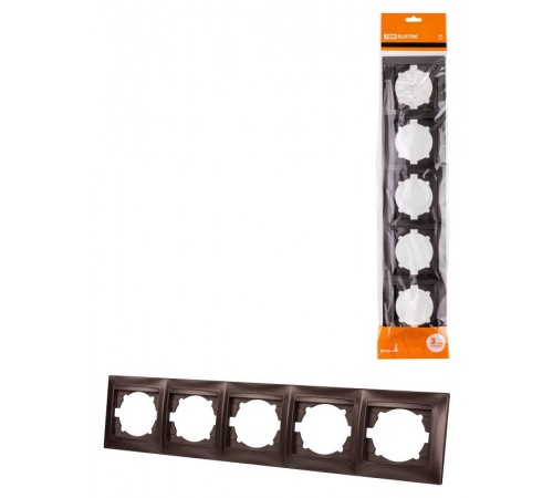 Рамка 5-ти постовая горизонтальная шоколад "Лама"  SQ1815-0537  TDM