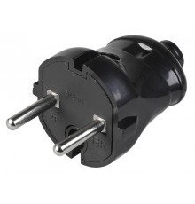 ВПп20-02-Ст Вилка разборная прямая без з/к 6А черная  EVP20-06-01-K02  IEK