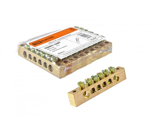 Шина "N" нулевая 8x12мм 6/2 (6 групп/крепеж по краям)   SQ0801-0067  TDM