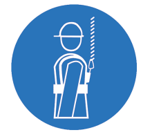 Знак M 09 "Работать в предохранительном (страховочном) поясе" ф200 мм, пластик ГОСТ Р 12.4.026-2001  pn-m-09  EKF