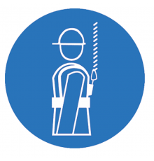 Знак M 09 "Работать в предохранительном (страховочном) поясе" ф200 мм, пластик ГОСТ Р 12.4.026-2001  pn-m-09  EKF