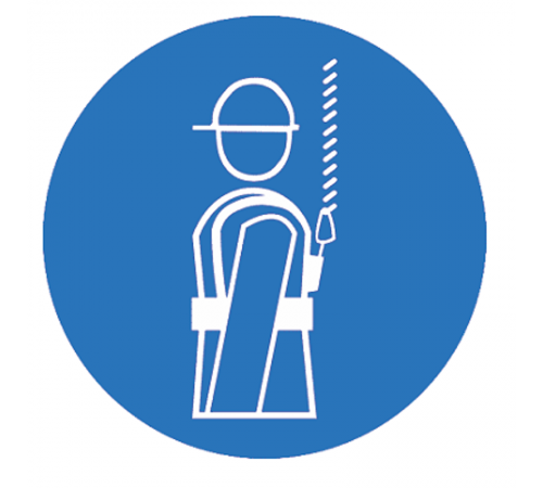 Знак M 09 "Работать в предохранительном (страховочном) поясе" ф200 мм, пластик ГОСТ Р 12.4.026-2001  pn-m-09  EKF