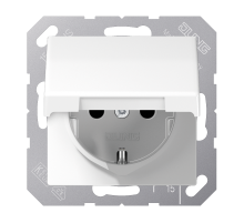 Штепсельная розетка SCHUKO 16A 250V~ с крышкой и защитой от детей; белая  AS1520BFKIKLWW  Jung