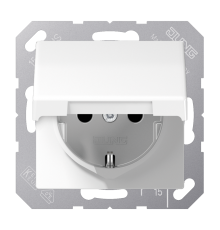 Штепсельная розетка SCHUKO 16A 250V~ с крышкой и защитой от детей; белая  AS1520BFKIKLWW  Jung