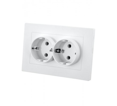 Розетка двойная 2П+З 16А 250В белая "Сенеж"   SQ1816-0036  TDM
