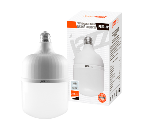 Лампа светодиодная промышленная PLED-HP-T135 65w 4000K 5400Lm E27/E40(переходник в компл.)  .5036185  JAZZWAY