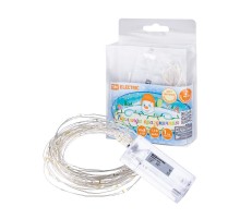 Гирлянда светодиодная "Роса20" 20LED, 2м, 3000К, 2хАА,  SQ0361-0051  TDM ELECTRIC