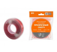Двухсторонний акриловый прозрачный скотч ширина 12 мм длина 5 м  SQ0526-0706  TDM