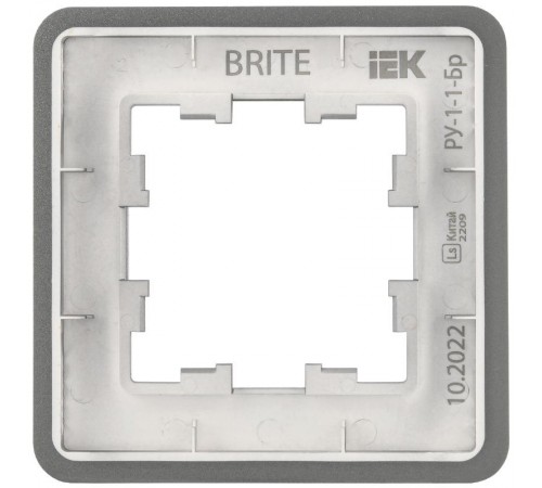 BRITE Рамка 1-ая РУ-1-1-Бр металл титан RE  BR-M12-M-01-K48  IEK
