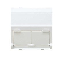 Simon 27 Адаптер со шторками на 2 коннектора AMP (UTP, FTP), SYSTYMAX (RJ12, UTP), широкий модуль, S27, белый  27086-35  Simon