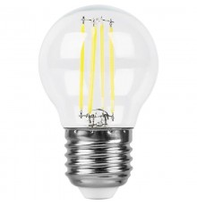 Лампа светодиодная LB-509 (9W) 230V E27 2700K филамент G45 прозрачная  38003  FERON