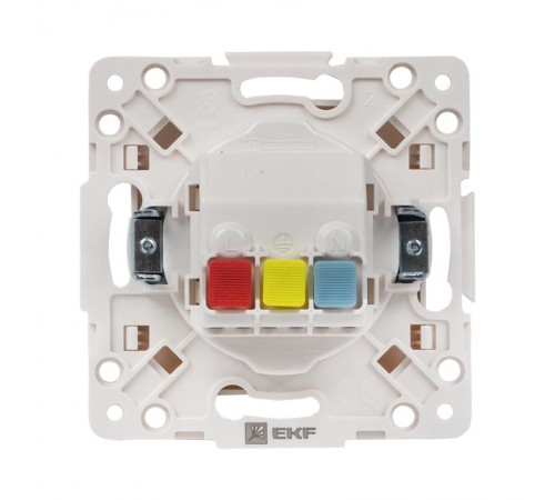 Стокгольм Розетка 1-местная с/з 16А белая с защ. штор. PROxima  EXR16-028-10  EKF