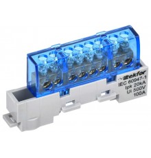 TEKFOR Шина N "ноль" изолированная на универсальном держателе 6х9-8-С  TF-NN10-08-KL-K07  IEK