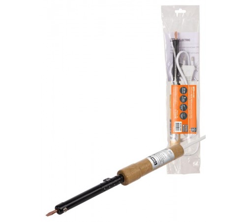 Паяльник ПД-25, ЭПСН, мощность 25 Вт, 230 В, деревянная ручка, плоское жало, "Гранит"  SQ1025-0401  TDM