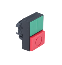 Головка двойной кнопки, красный/зеленый, выступающий толкатель, пласт. MTB2-EL84  43237  ОВЕН