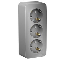 Blanca Алюминий О/У с изолирующей пластиной Розетка 3-ая с заземлением со шторками 16А, 250В  BLNRA011313  SE