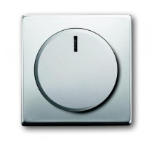 Плата центральная (накладка) с ручкой и лампой для поворотного светорегулятора, серия pur/сталь  6599-0-2959   2CKA006599A2959  ABB