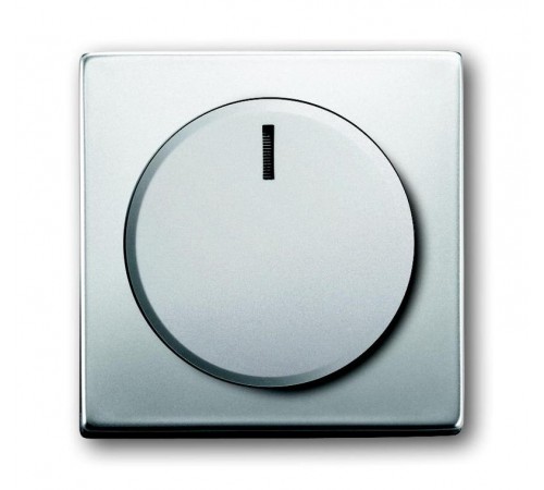 Плата центральная (накладка) с ручкой и лампой для поворотного светорегулятора, серия pur/сталь  6599-0-2959   2CKA006599A2959  ABB