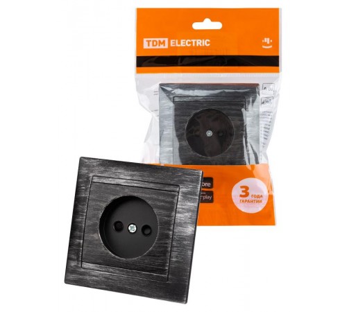 Розетка 2П 10А 250В с защ. шт. старинное серебро "Лама"  SQ1815-0651  TDM