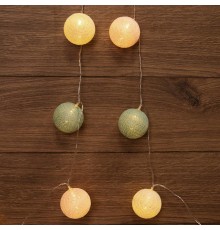 Тайские фонарики Перламутр 3.5 м, 20 LED, прозрачный ПВХ, цвет свечения теплый белый  303-078  NEON-NIGHT