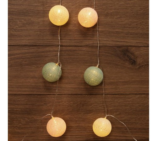 Тайские фонарики Перламутр 3.5 м, 20 LED, прозрачный ПВХ, цвет свечения теплый белый  303-078  NEON-NIGHT