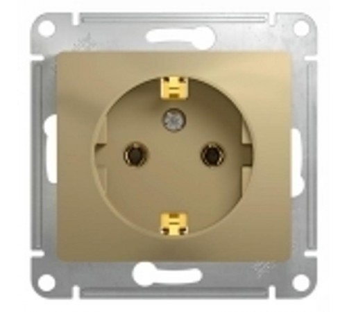 Glossa Титан Розетка с заземлением  GSL000443  SE