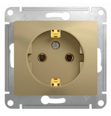 Glossa Титан Розетка с заземлением  GSL000443  SE