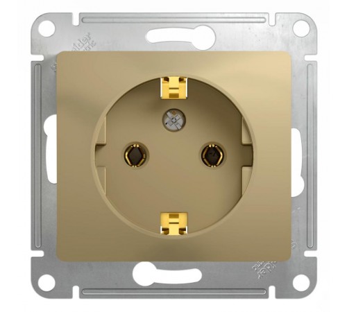 Glossa Титан Розетка с заземлением  GSL000443  SE