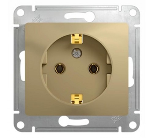 Glossa Титан Розетка с заземлением  GSL000443  SE